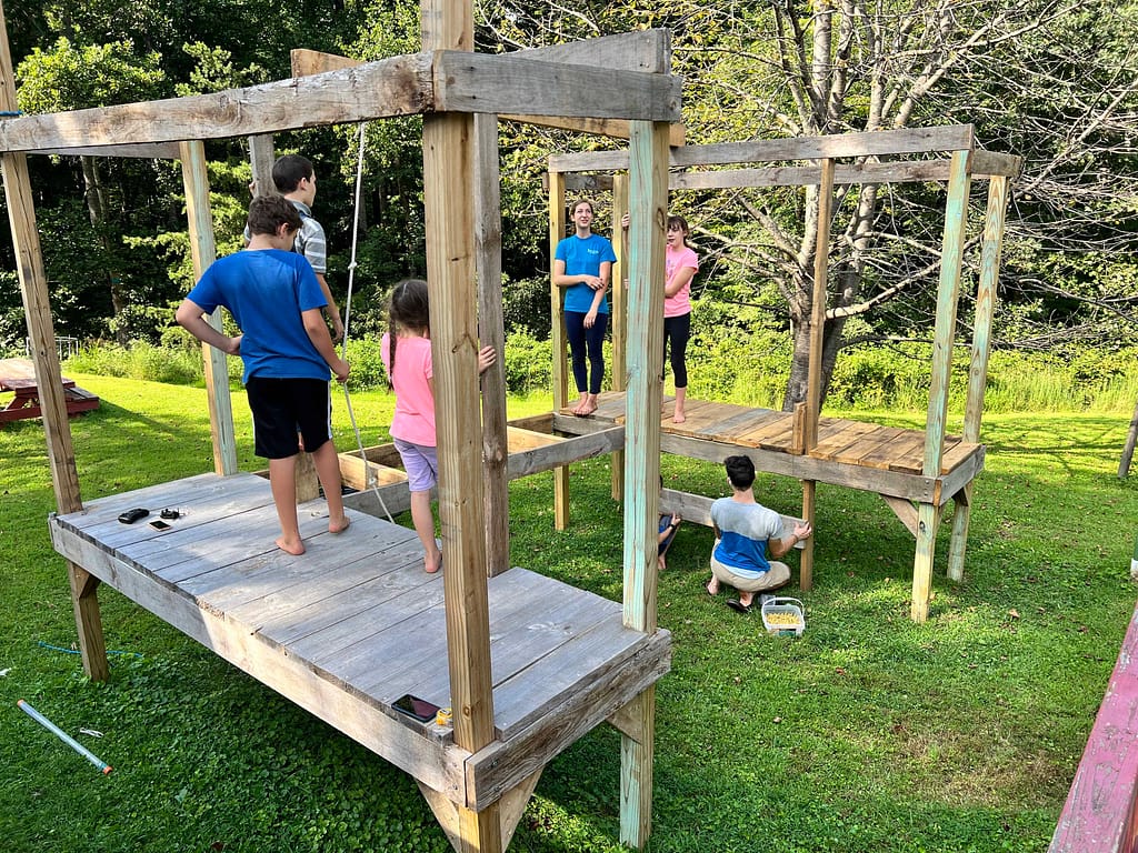 wooden obstacle course