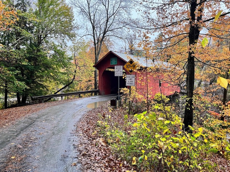 red covered bridge in VT