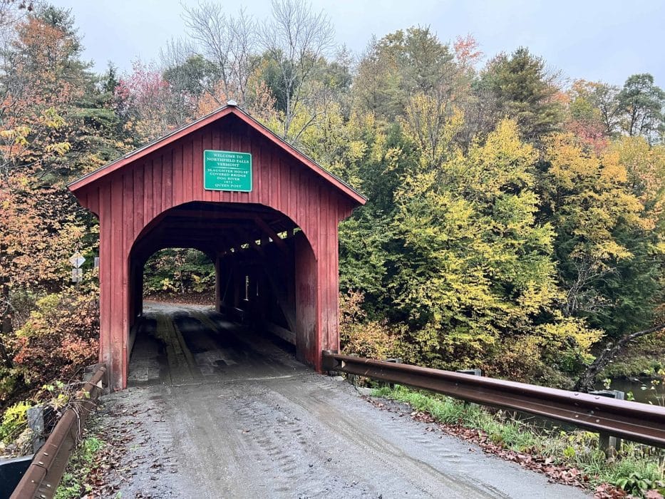 red covered bridge in VT