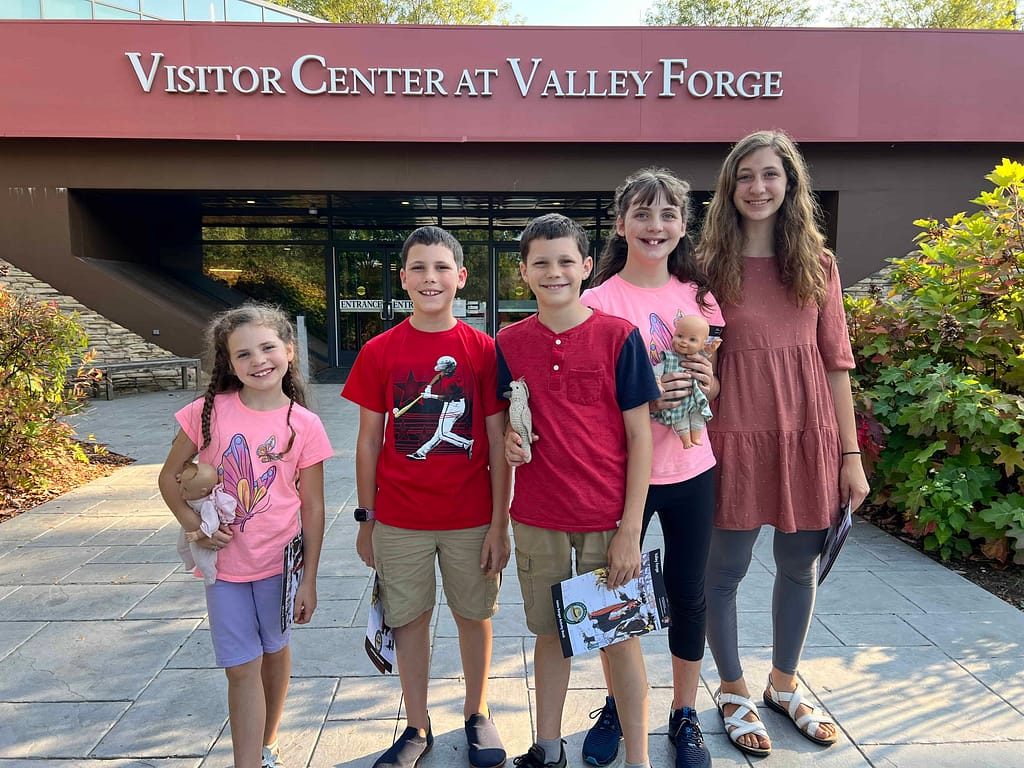 5 kids at Valley Forge