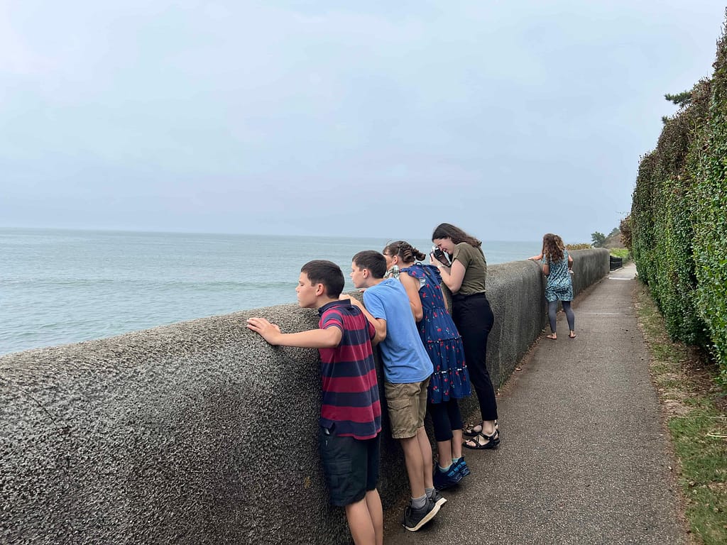 6 kids on the cliff walk