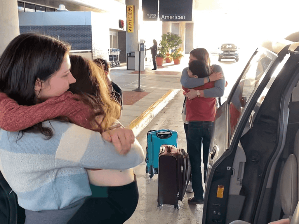 saying goodbye at the airport