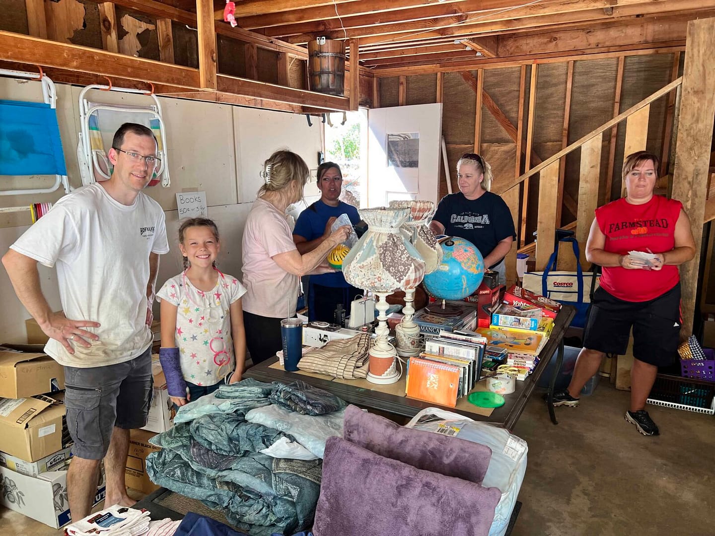 arranging a garage sale