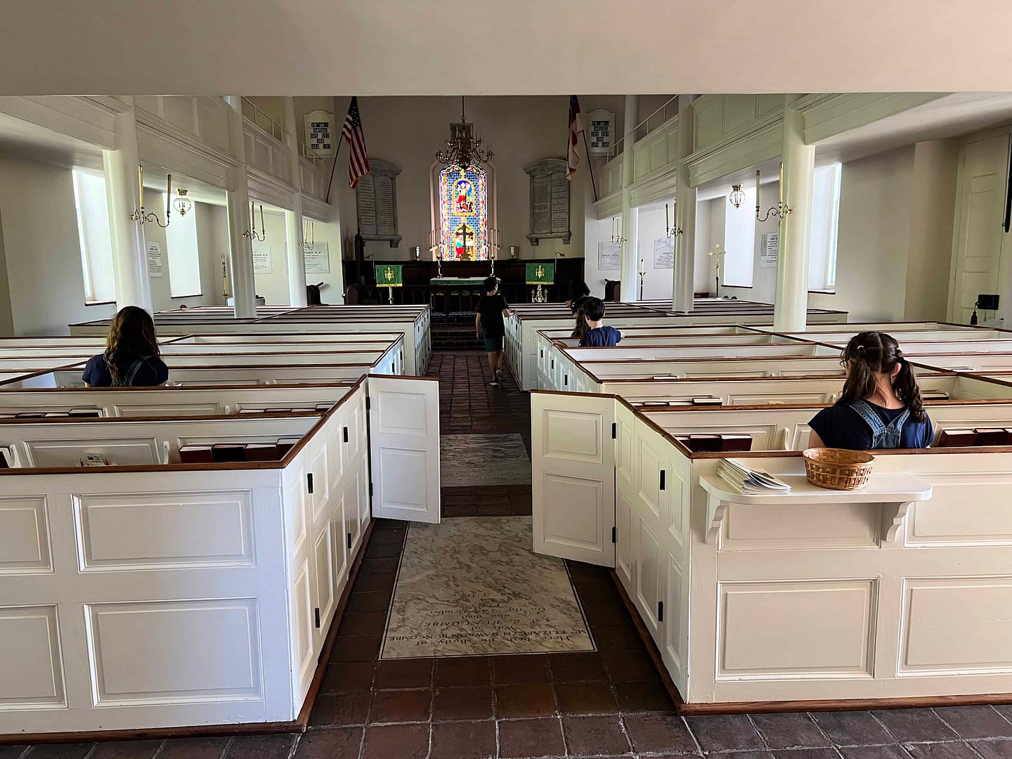 inside the first church of NC built in early 1700's