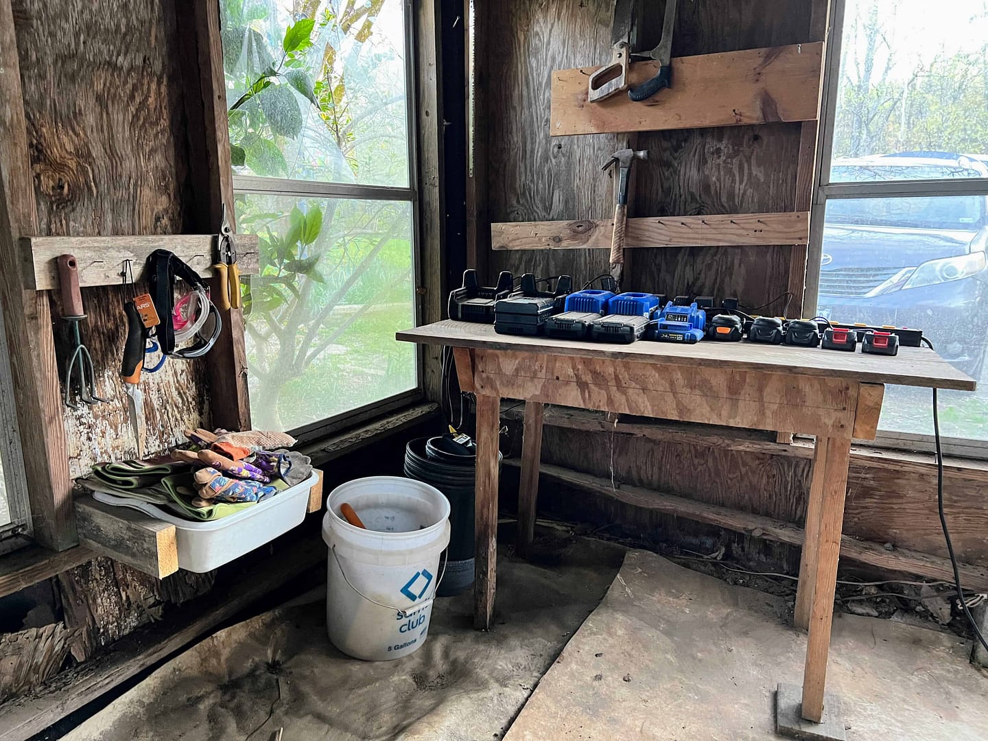 organized tool shed