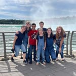 mom and 6 kids at Niagara Falls