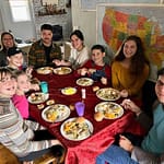 family eating Thanksgiving dinner