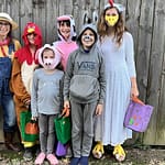 farmer and farm animals for Halloween