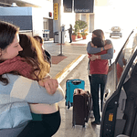 saying goodbye at the airport