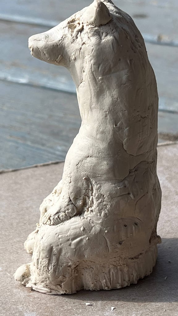sculpture of a grizzly bear with air dry clay