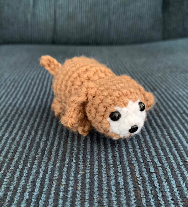 crocheted pup