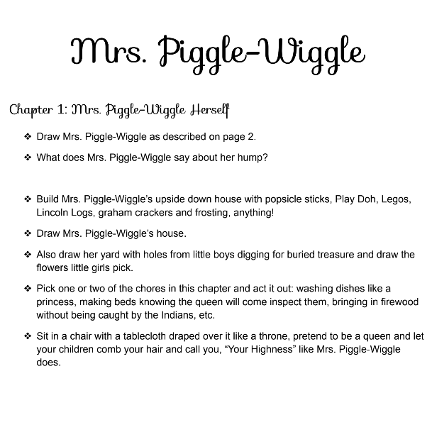 pigglethumb Mrs piggle wiggle book study guide