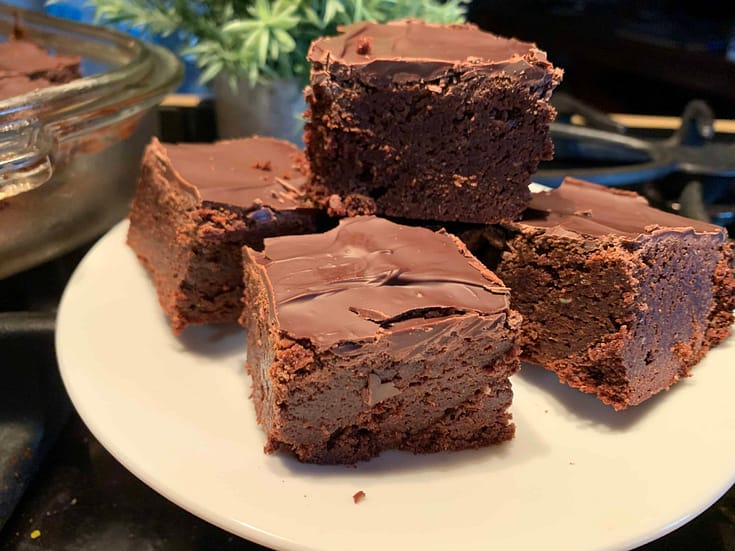 plate of brownie squares