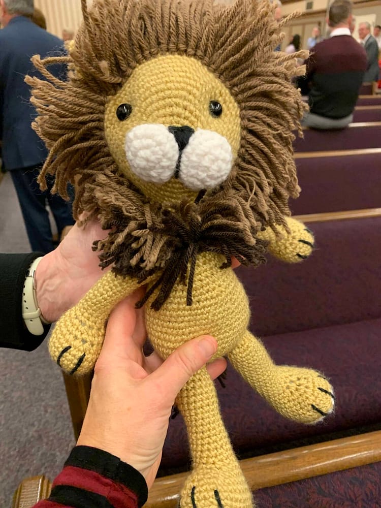 lion.doll large crocheted lion doll