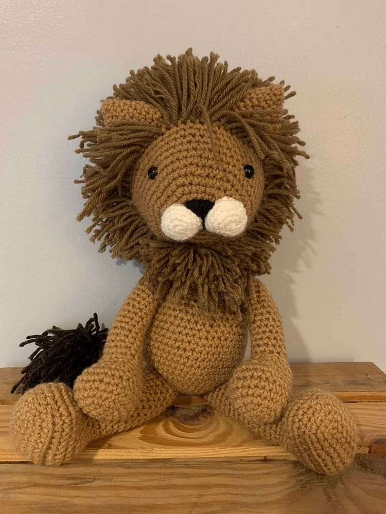 liondoll.1 crocheted lion doll