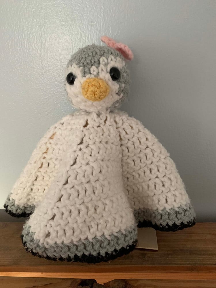 penguin.lovey penguin crocheted lovey