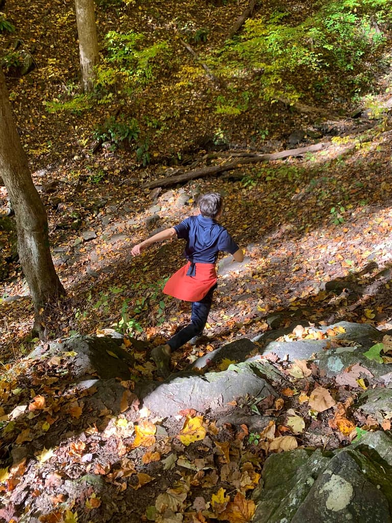 10 year old hiking in rock castle gorge