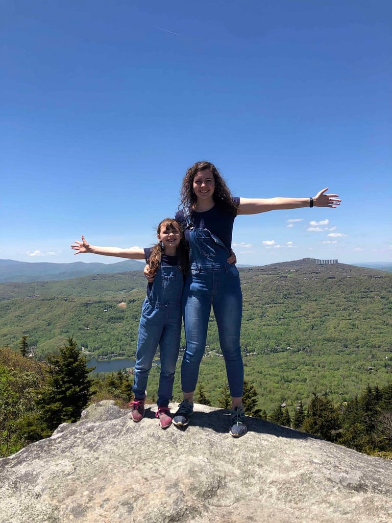 two sisters on Grandfather Mountain