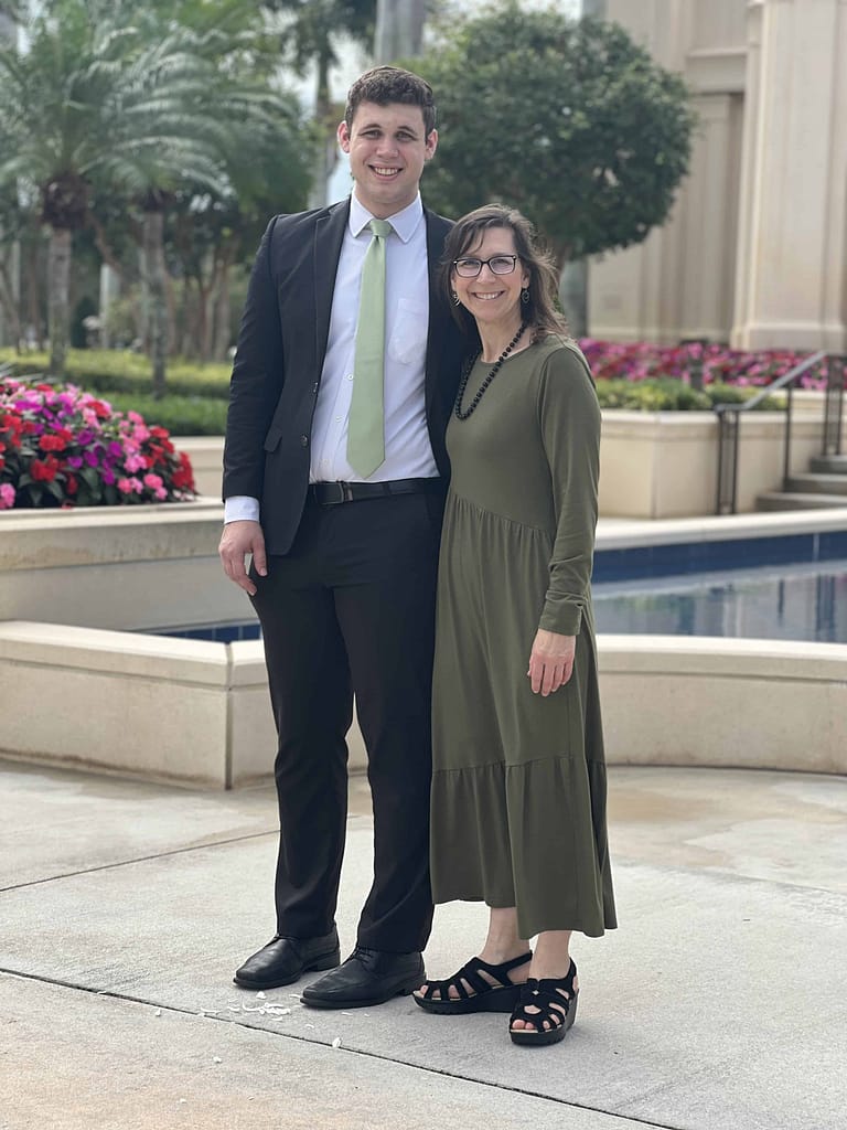 mother and son on son's wedding day