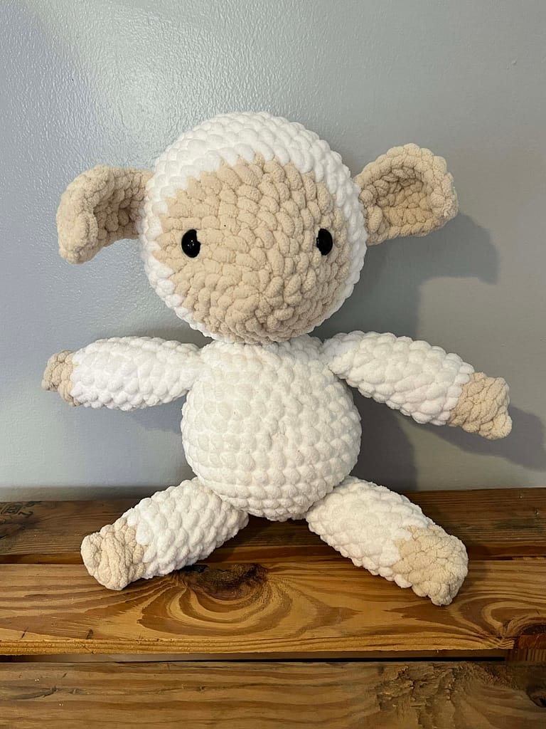 crocheted lamb doll