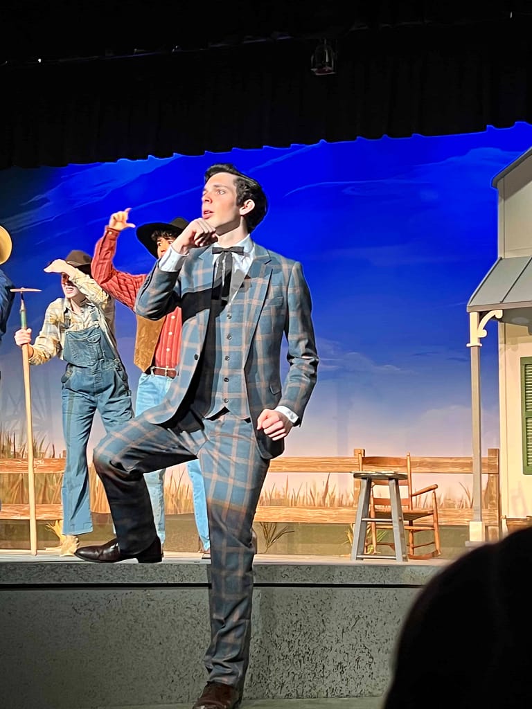 boy playing Ali Hakim in Oklahoma play