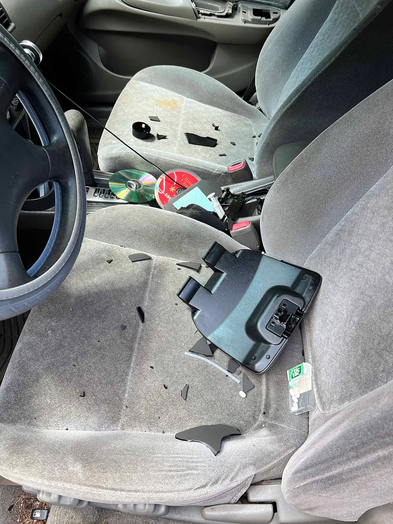 broken stuff on car seats