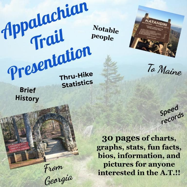 A.T. cover sheet Appalachian trail thru hike facts and stats