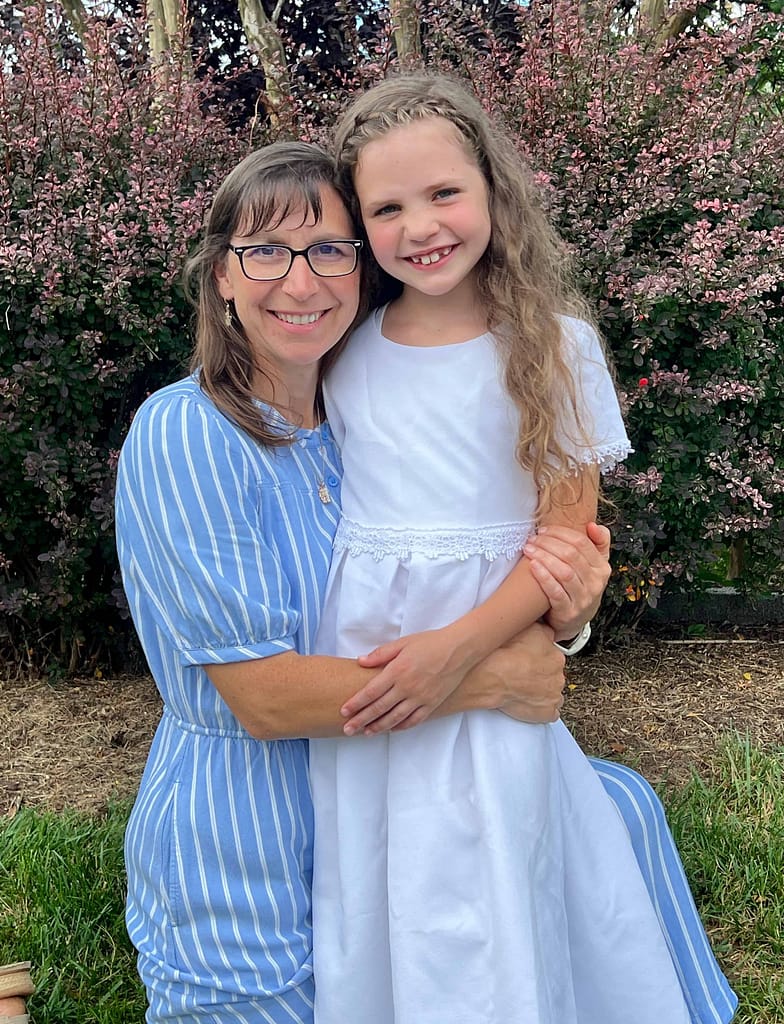 mother and daughter hugging