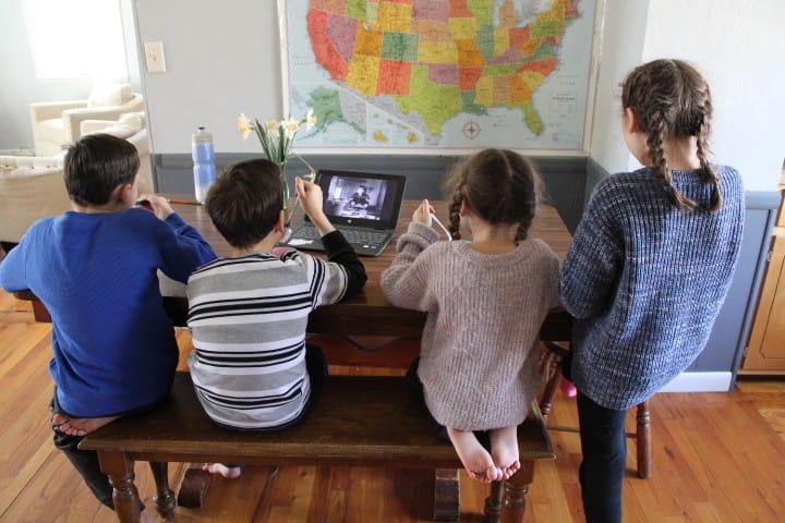 Kids watching Lone Ranger