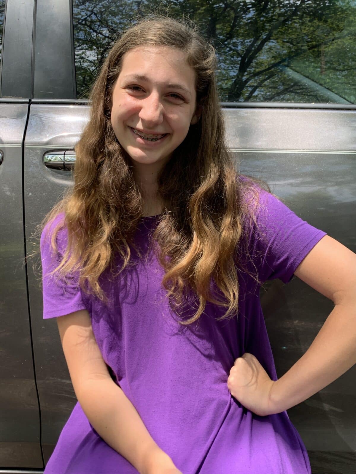 14 year old girl smiling