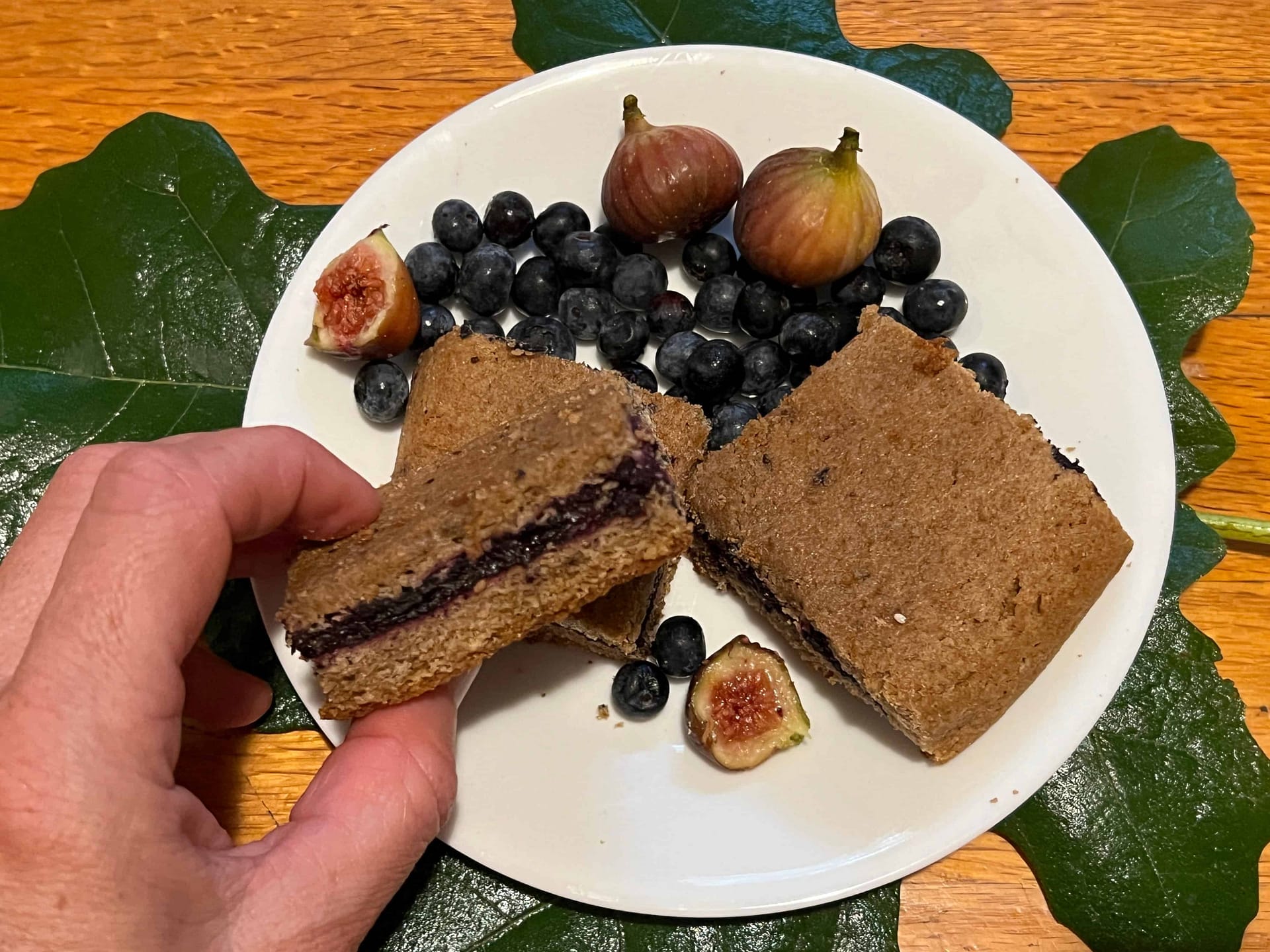 homemade blueberry bars with whole wheat flour