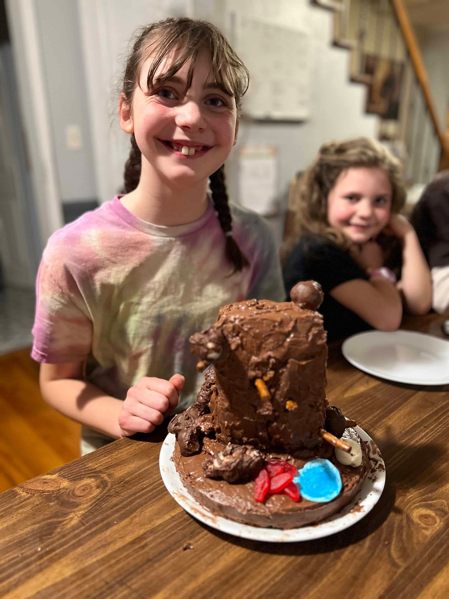 13 year old girl with a dragon cake